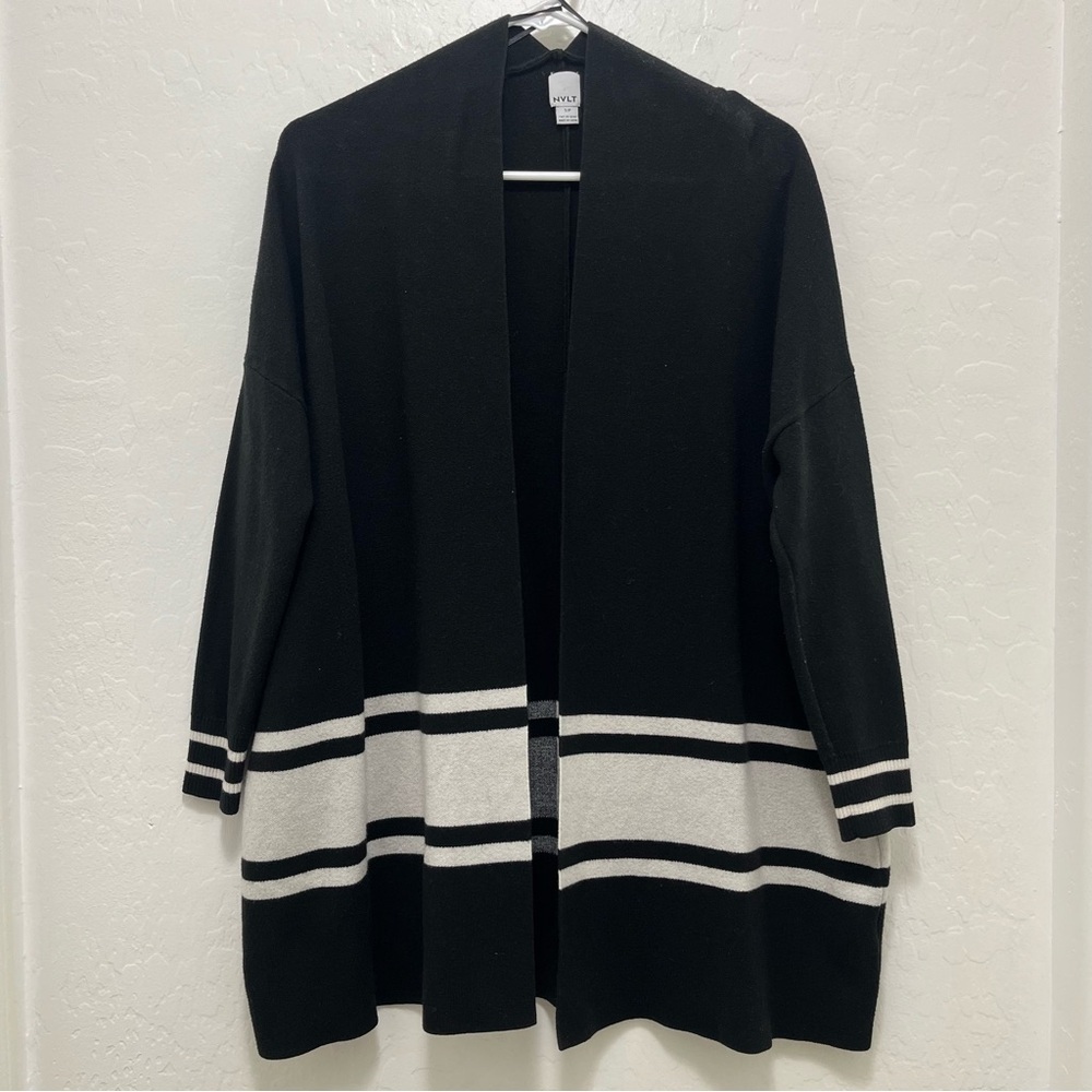 NVLT Anthropologie Pippa colorblocked striped open front cardigan